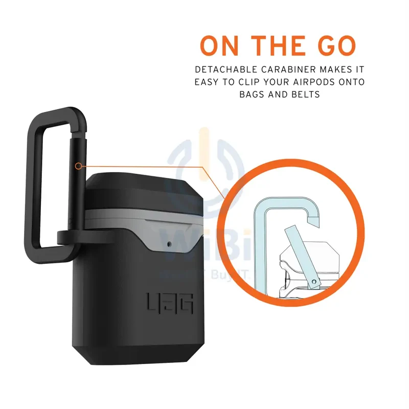 UAG Apple Airpods Gen 1& 2 Hard Case V2 - Black/Grey - Gray - (Warehouse Packed)