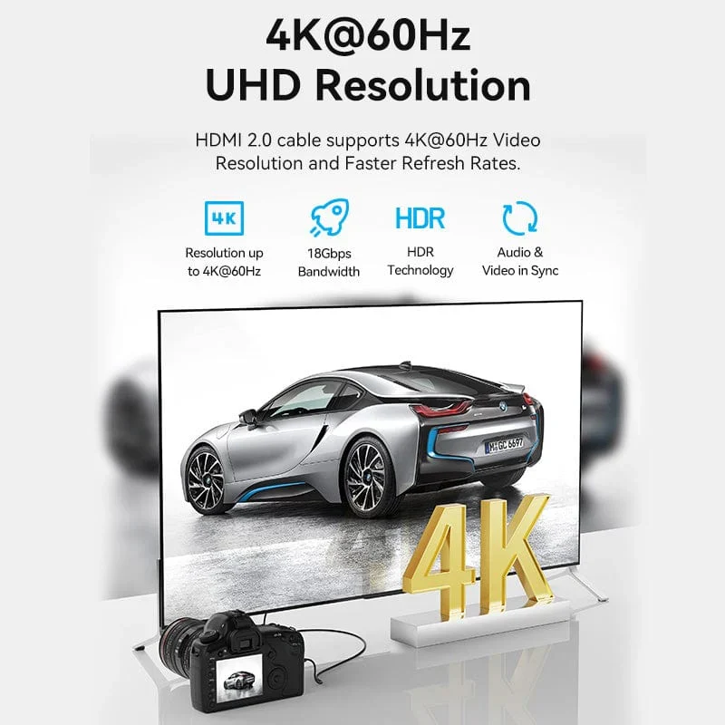 كابل فينشن مايكرو إتش دي إم آي بدقة 4K / بطول 1 متر / أسود