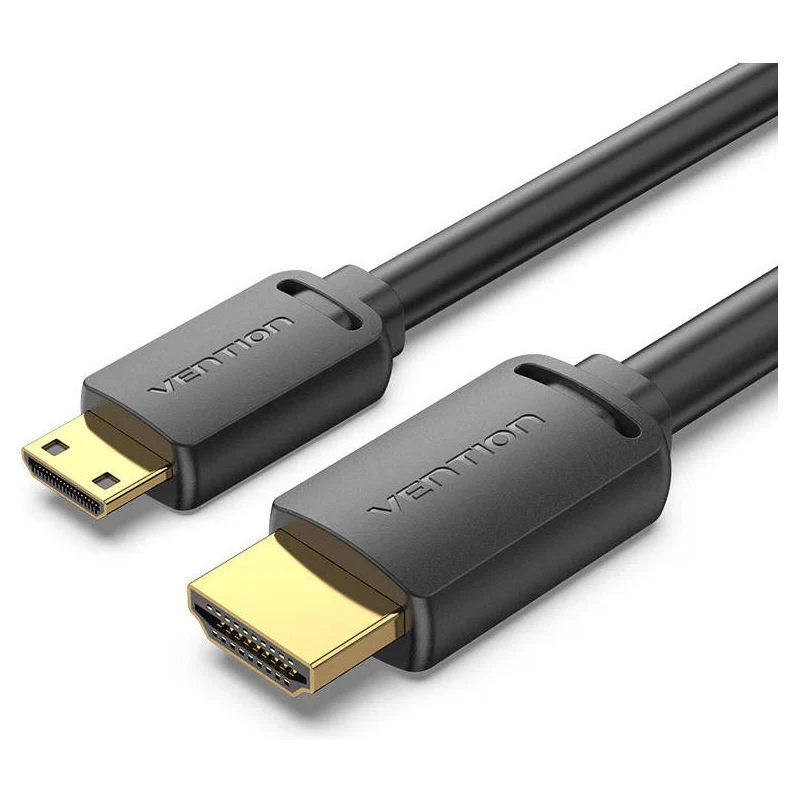كابل فينشن من HDMI-C ذكر إلى HDMI-A ذكر، 4K، بطول 1.5 متر، باللون الأسود
