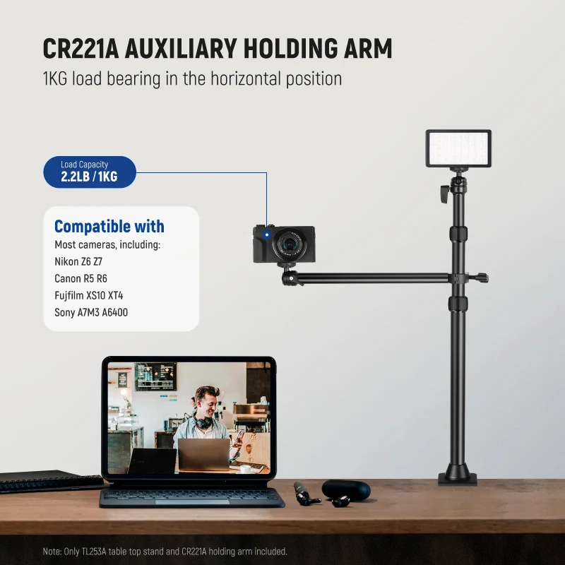 NEEWER TL253A+CR221A Tabletop Camera Mount Stand - Black
