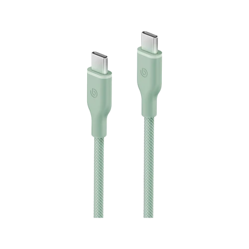 كابل بازك جوتشارج ويف يو إس بي-C إلى يو إس بي-C، بسرعة 480 ميجابت في الثانية، بقدرة 60 واط، بطول 1.5 متر، باللون الأخضر
