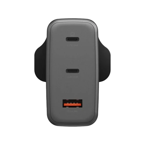 Energea Ampcharge 2-Port USB-C & 1-Port USB-A 100W GaN Wall Charger - Gunmetal