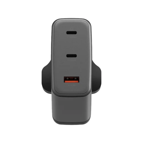 Energea Ampcharge 2-Port USB-C & 1-Port USB-A 100W GaN Wall Charger - Gunmetal