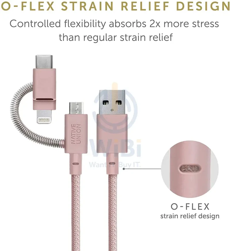 Native Union Belt Cable Universal 2M - Rose - (Warehouse Packed)