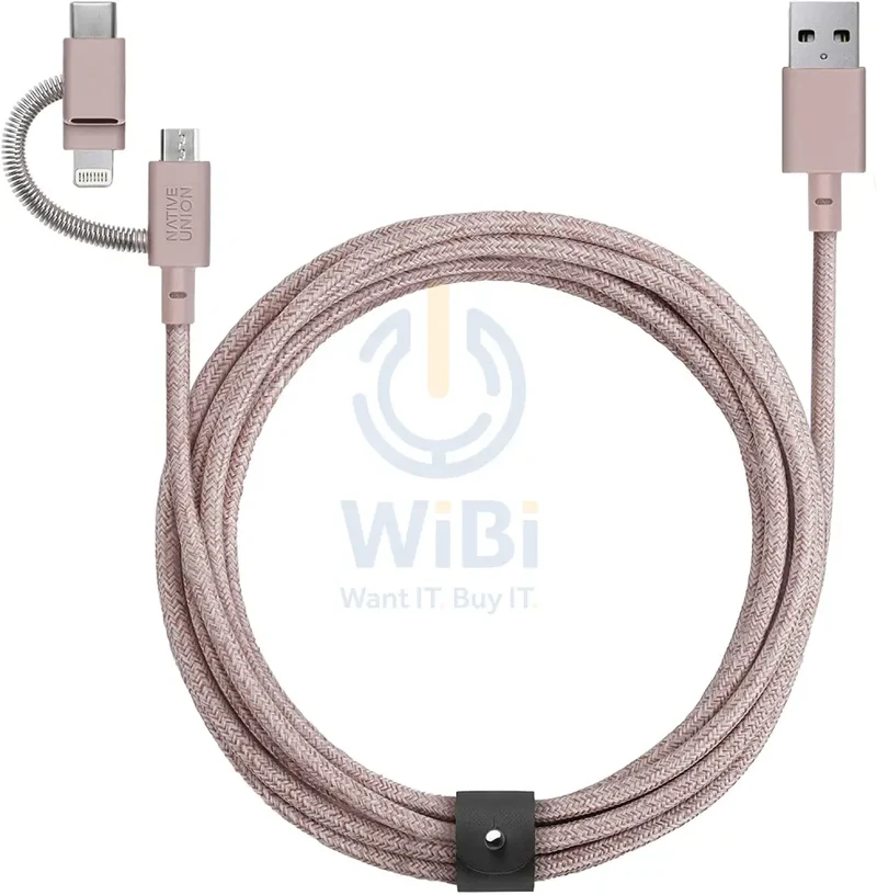 Native Union Belt Cable Universal 2M - Rose - (Warehouse Packed)