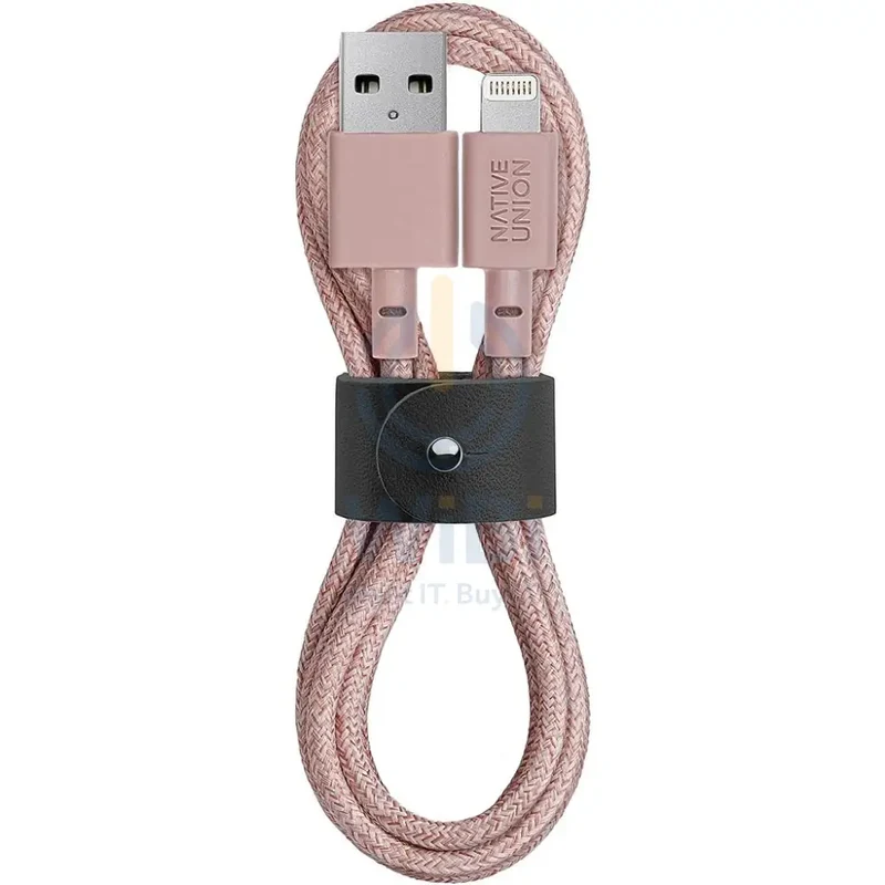 كابل نيتيف يونيون بيلت من USB-A إلى لايتنينج بطول 1.2 متر - وردي - (معبأ في المستودع)