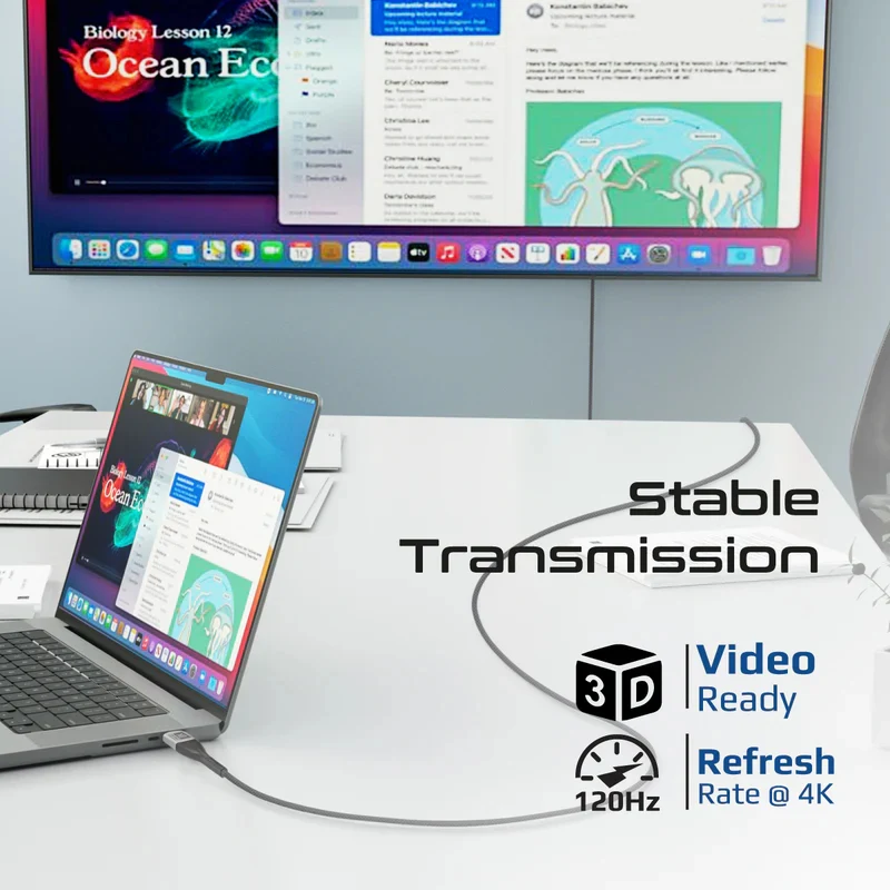 كابل HDMI بروميت معتمد فائق السرعة بدقة 8K بتردد 60 هرتز – طول 5 متر / رمادي