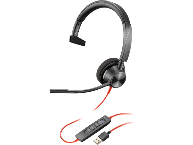 HP Poly Blackwire 3310 Headset - On-Ear / USB-C/A Adapter TAA / Microsoft Teams Certified