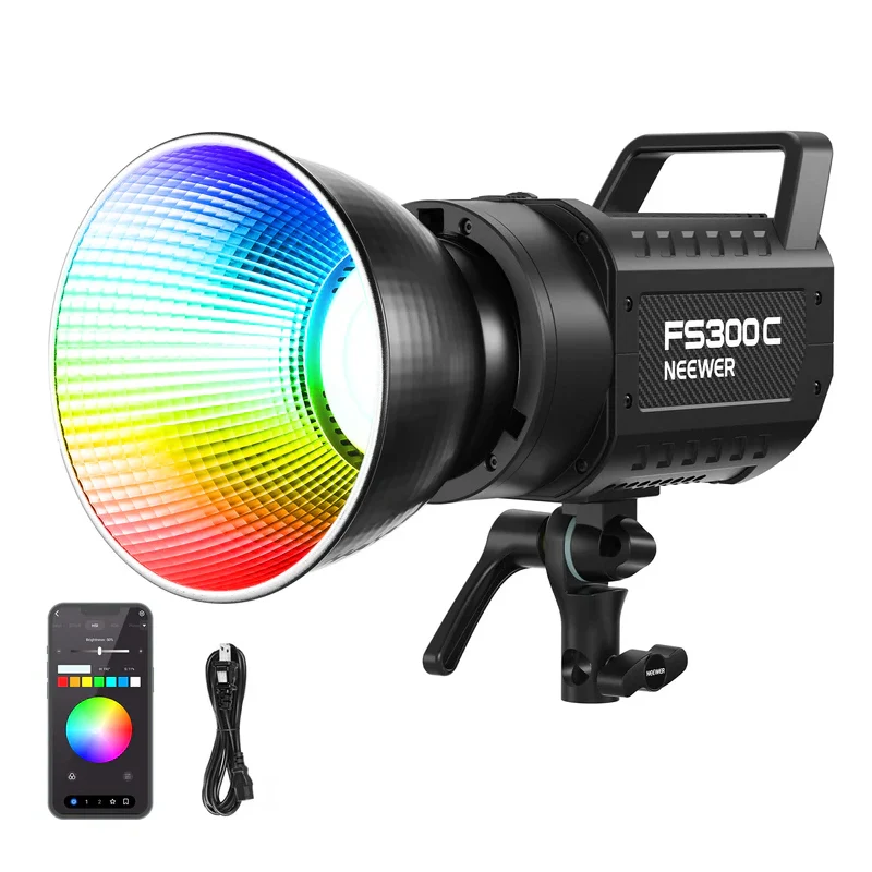 مصباح فيديو نيوور FS300C RGB، إل إي دي، قدرة 300 واط