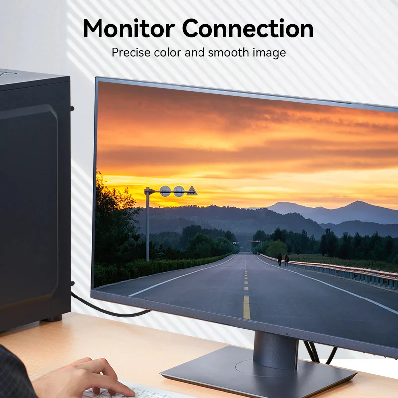 كابل HDMI فينشن مضفر بالقطن من ذكر إلى ذكر ديسبلاي بورت - 4K / 3 متر / أسود