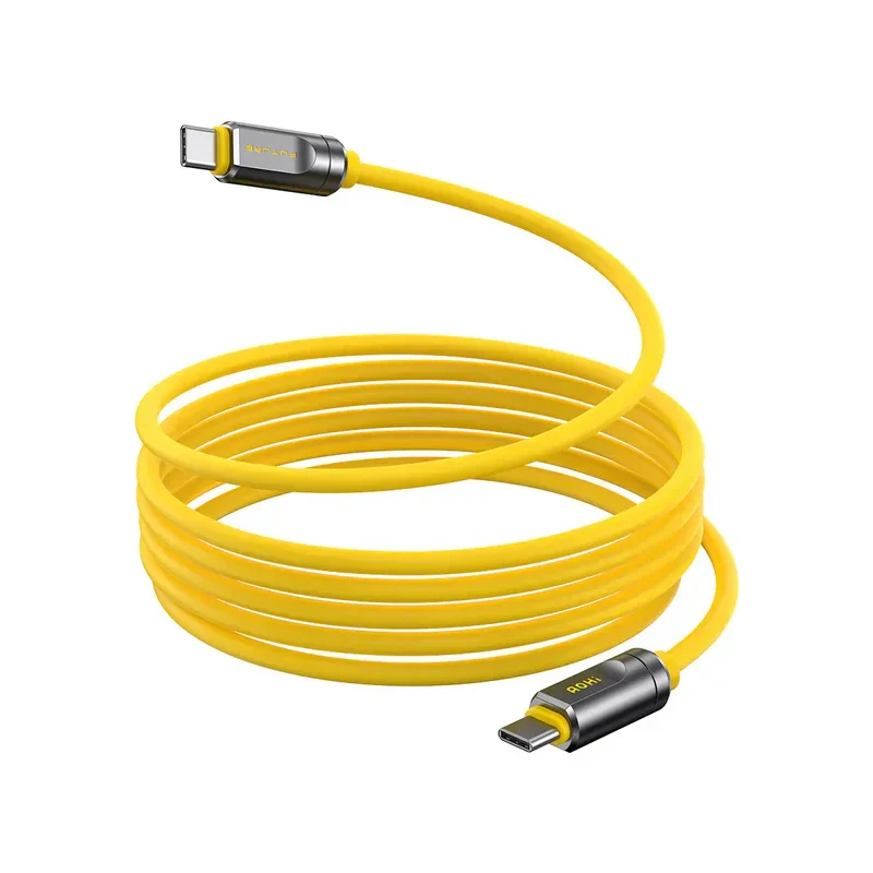 كابل AOHi فيوتشر ثندربولت 5.0، 240 واط، USB-C، 1 متر، أصفر