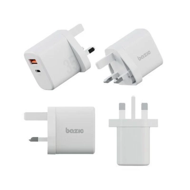 Bazic Goport Velox Bundle, 1C1A Charger 35W(Uk) With Weave Cable - Vanilla