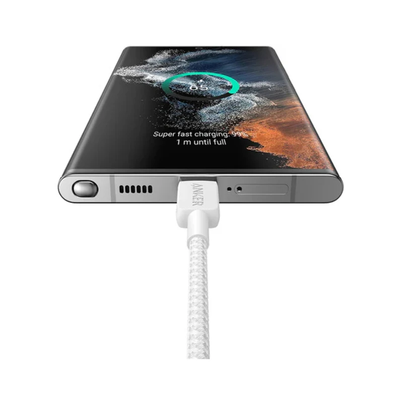 كابل أنكر 322 من USB-C إلى USB-C، 60 واط، بطول 0.9 متر، أبيض