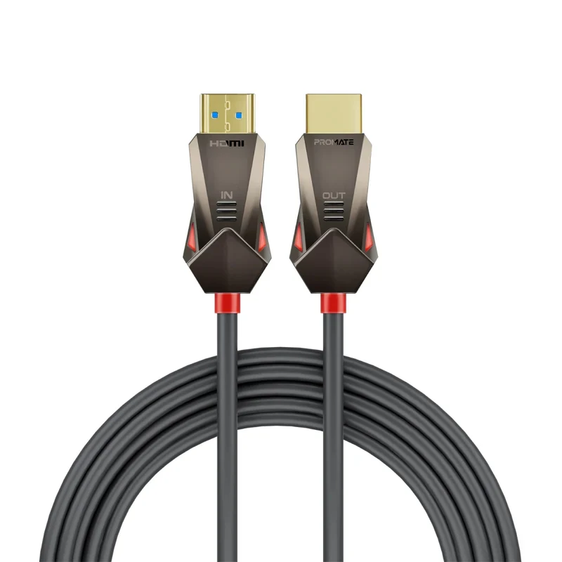 كابل صوت وفيديو HDMI 2.0 أحادي الاتجاه بروميت HD بدقة 4K@60Hz، 20 متر، 18 جيجابت في الثانية، أسود