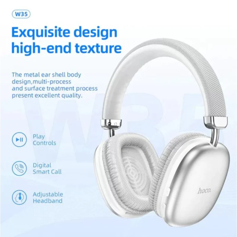 HOCO W35 Air Triumph Wireless Headphones - Bluetooth / 400mAh / Silver