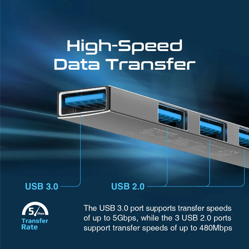 موزع متعدد المنافذ بروميت USB-C ‏4 في 1 - USB-A / USB-C / رمادي