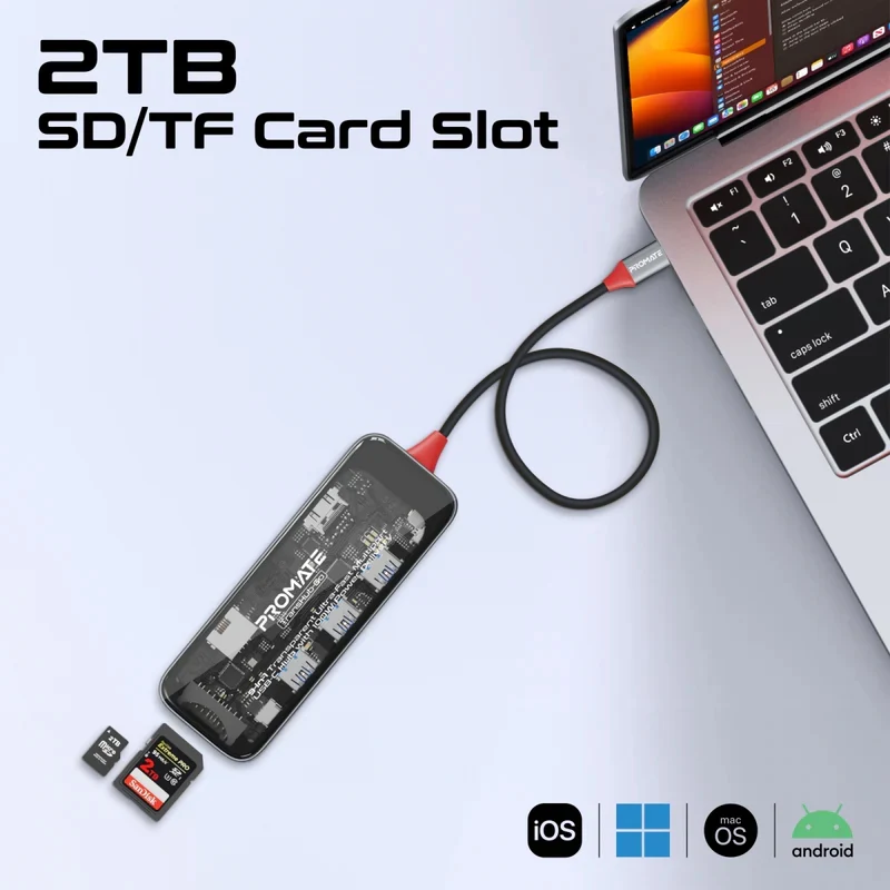 هب بروميت 9 في 1 شفاف، يو إس بي-C / HDMI / USB 3.0