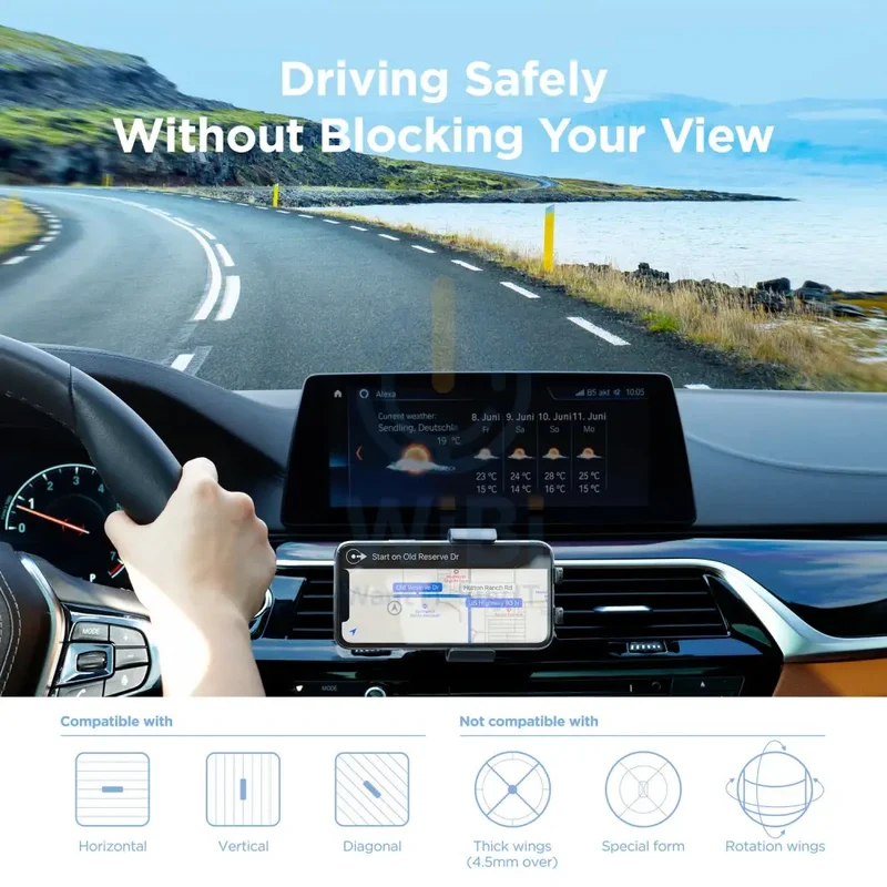 Elago Wireless Car Fast Charger with Auto-Clamping Car Mount - Black