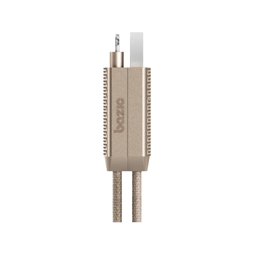 Bazic GoCharge Alucable 4 in 1 Input USB A and USB-C to Output USB-C and Lightning Cable 15cm - Gold