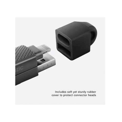كابل بازيك جو تشارج ألوكابل 4 في 1، إدخال USB-A وUSB-C إلى إخراج USB-C وLightning، 15 سم، أسود