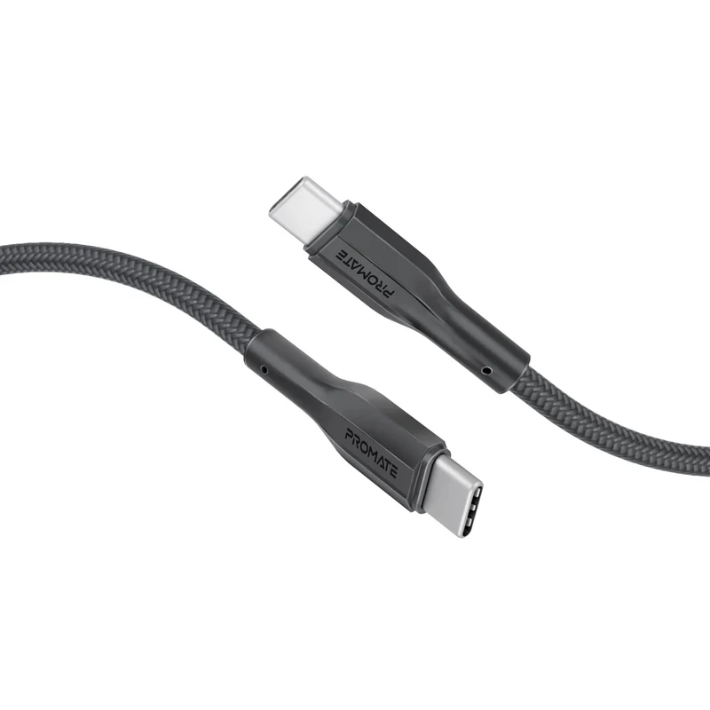 كابل بيانات وشحن بروميت إكس كورد-CC200 عالي مقاومة الشد - 2 متر / 480 ميجابت/ثانية / USB-C / أسود