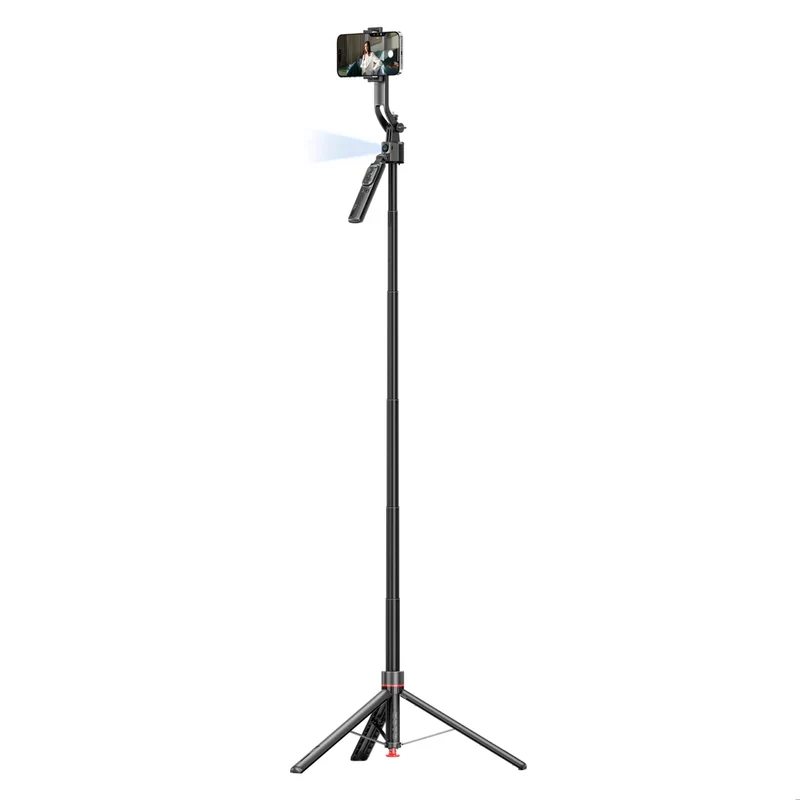 PROMATE 360° Ai Face Tracking Telescopic Selfie Stick with Auto Pop open Tripod Base
