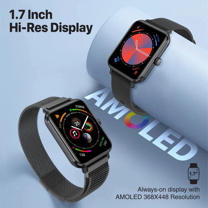 ساعة ذكية بروميت برو واتش-M18 - شاشة AMOLED حجم 1.78 بوصة / بلوتوث / جرافيت