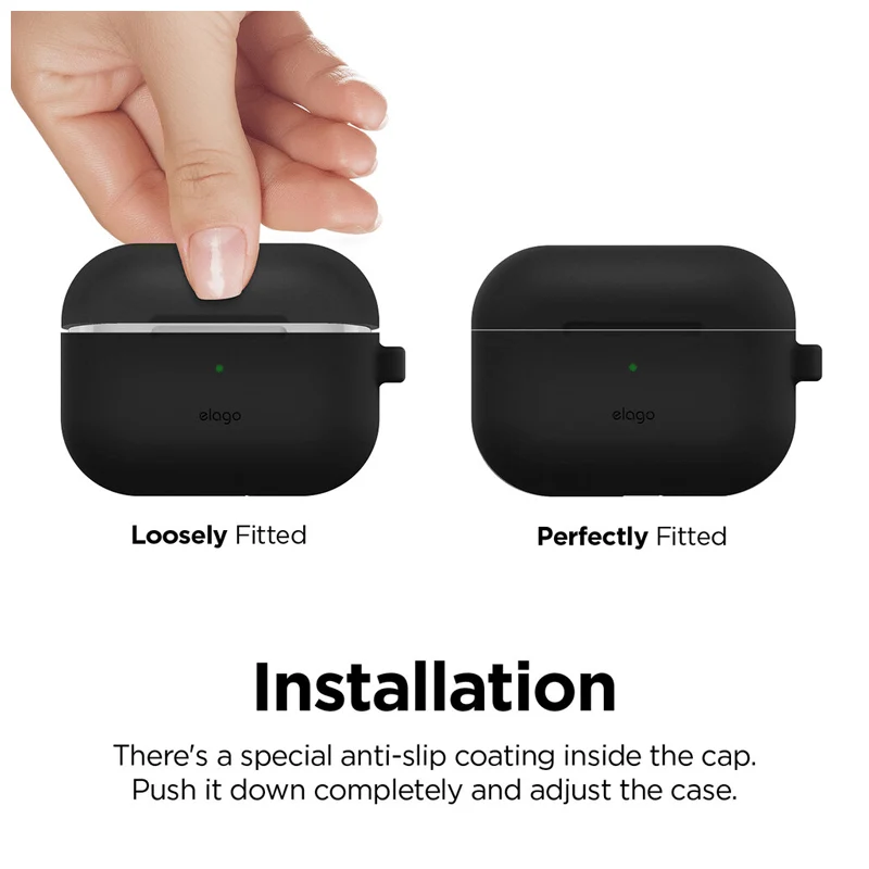 Elago AirPods Pro Slim Hang Case - Black - (Warehouse Packed)