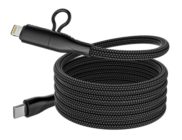 Engage Magnetic C To C Cable 60W W/Lightning Adapter(27W) (Black)(8954526522355)