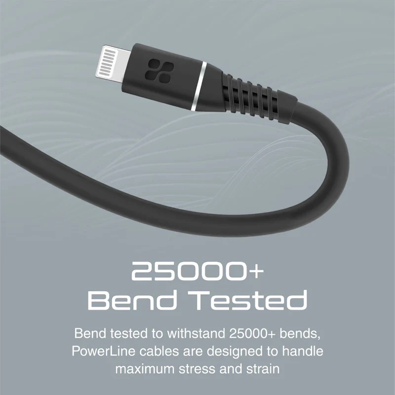 PROMATE PowerLine-Ci120 Connector Cable - 1.2 Meter / 480Mbps / 20W /USB-C / Lightning / Black