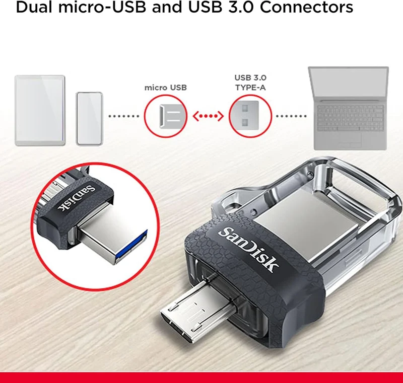 Sandisk Ultra Dual Drive M3.0 32Gb - Android White/Gold