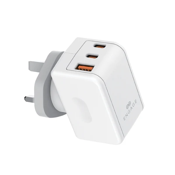 Engage 65W Dual C+Usb-A Power Adapter W/180 Degree Rotating Plug 8954526522392
