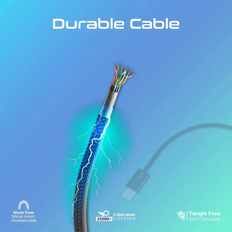 كابل بروميت إيكولاين-CC120 للشحن الفائق السرعة، بطول 1.2 متر / بسرعة 480 ميجابت في الثانية / يو إس بي-C / باللون الأسود