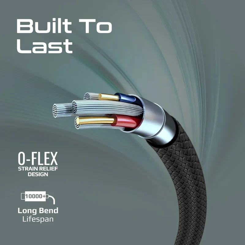 كابل بيانات وشحن بروميت إكس كورد-AC200 فائق المرونة - 2 متر / 480 ميجابت/ثانية / USB-A / USB-C / أسود