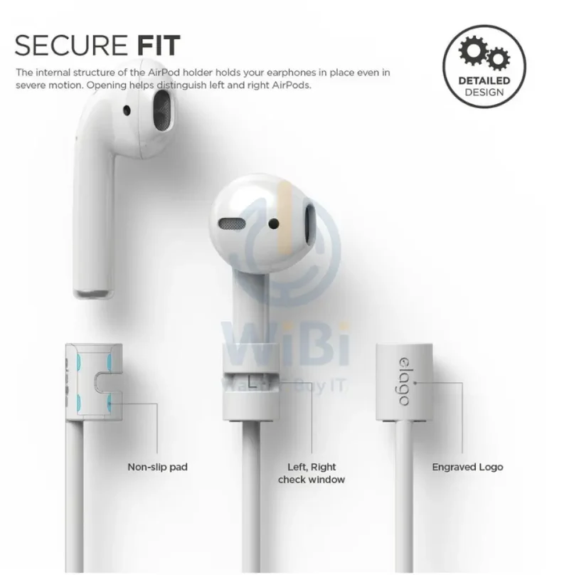 Elago AirPods Pro Strap - Apple Airpods 1 & 2 / White - (Warehouse Packed)