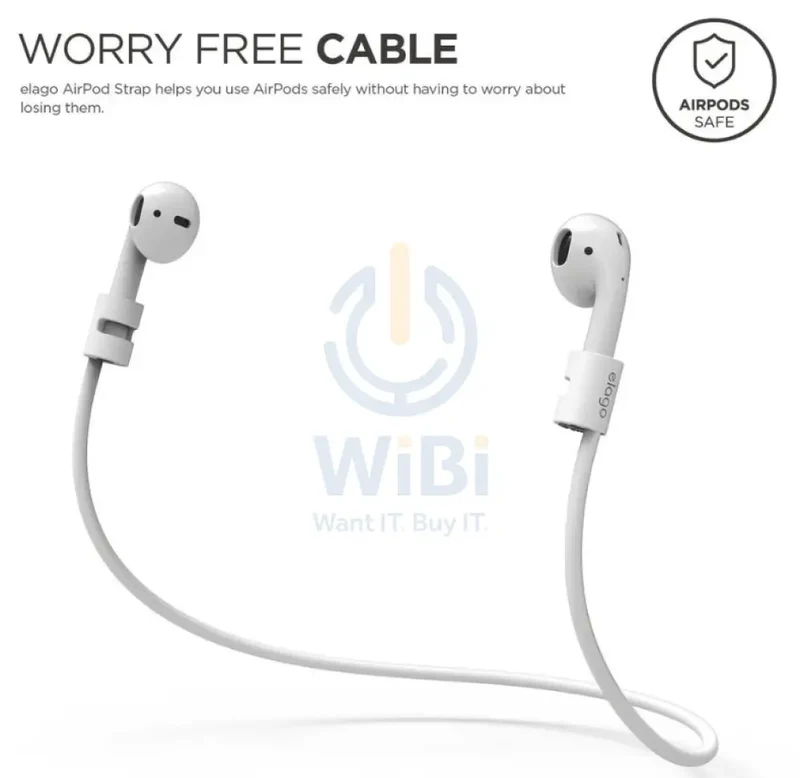Elago AirPods Pro Strap - Apple Airpods 1 & 2 / White - (Warehouse Packed)