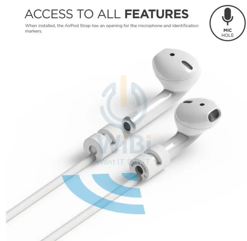 Elago AirPods Pro Strap - Apple Airpods 1 & 2 / White - (Warehouse Packed)