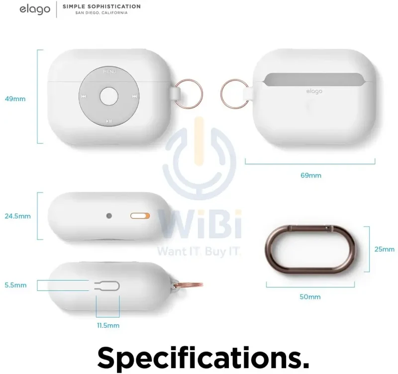 Elago AirPods Pro AW6 Hang Case (iPod) - White - (Warehouse Packed)