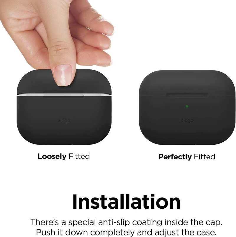 Elago AirPods Pro 1&2 Silicone Hang Case - Black - (Warehouse Packed)