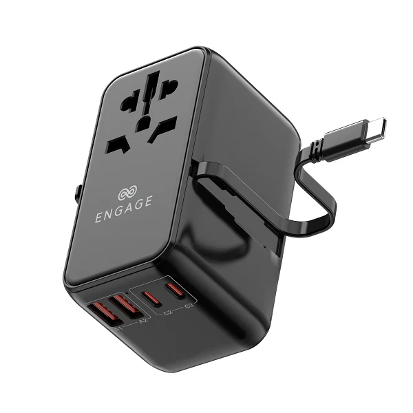 Engage 100W Universal Travel Adapter Dualusb-C & A Ports/Usb-C Cbl 8954526522381