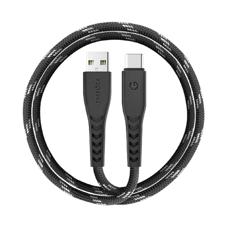 كابل شحن عالمي أنيرجيا نايلوفليكس، 1.5 متر، USB-A، USB-C، أسود