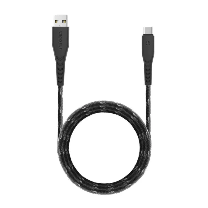 كابل شحن عالمي أنيرجيا نايلوفليكس، 1.5 متر، USB-A، USB-C، أسود