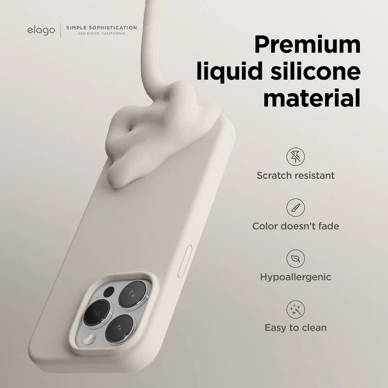 Elago Iphone 15 Pro Max Magsafe Silicone Case - Stone