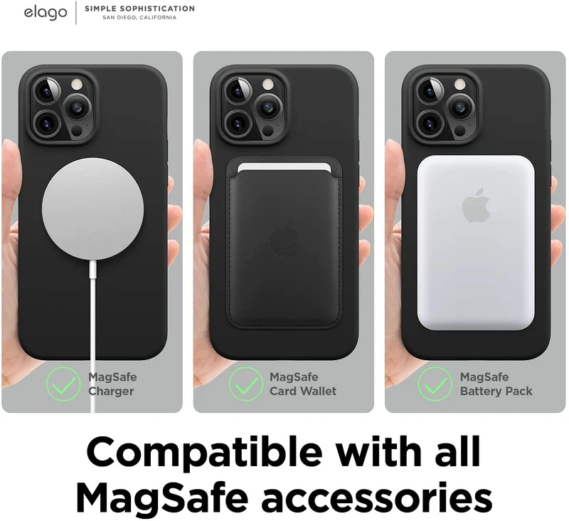 Elago Iphone 13 Pro Max / Iphone 12 Pro Max Magsafe Soft Silicone Case - Black