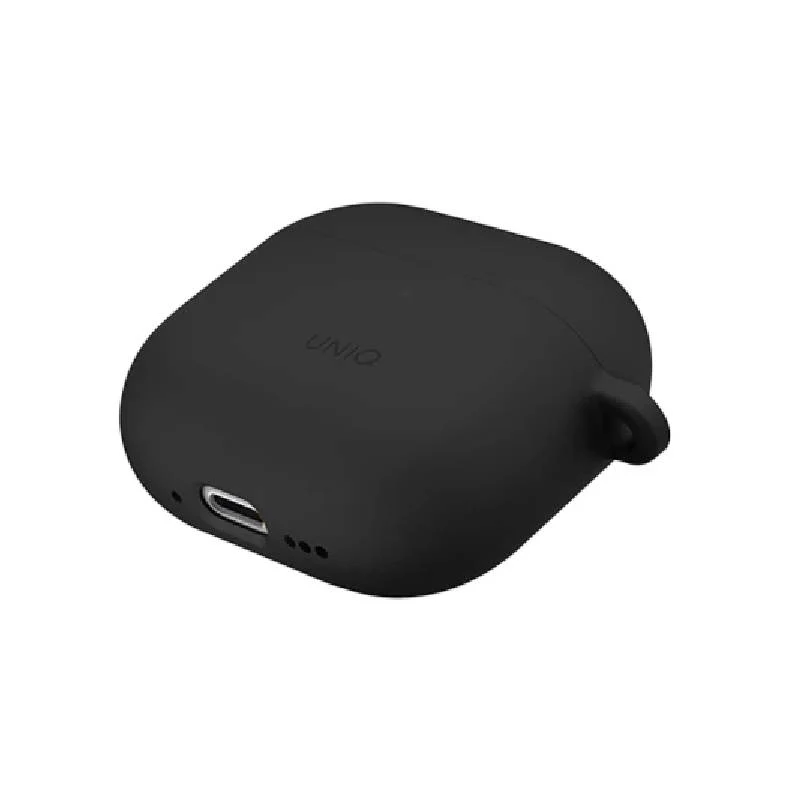 Uniq Nexo Active Hybrid Silicone Airpods 4th Gen Case With Sports Ear Hooks - Black