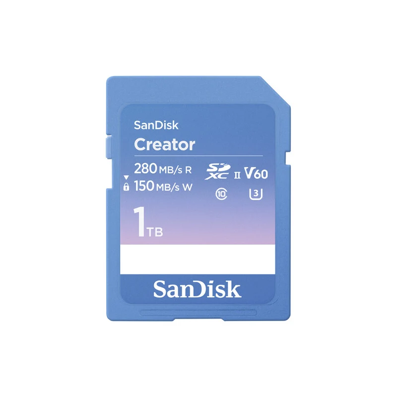 بطاقة ذاكرة سانديسك Creator SD UHS-II - سعة 1 تيرابايت / سرعة تصل إلى 280 ميجابايت/ثانية