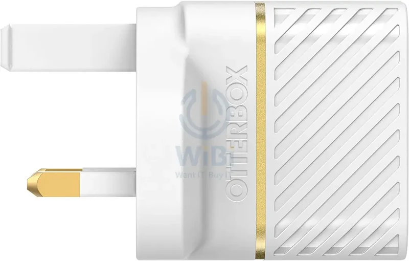 شاحن حائط أوتربوكس بريطاني 30 واط GaN - 1X يو إس بي سي 30 واط USB-PD - أبيض - (تعبئة مستودع)