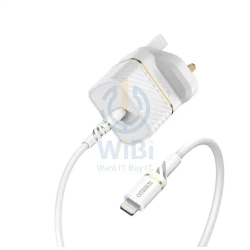Otterbox UK Wall Charger With Cable - 20W / USB-C to Lightning / 1 Meter / White - (Warehouse Packed)