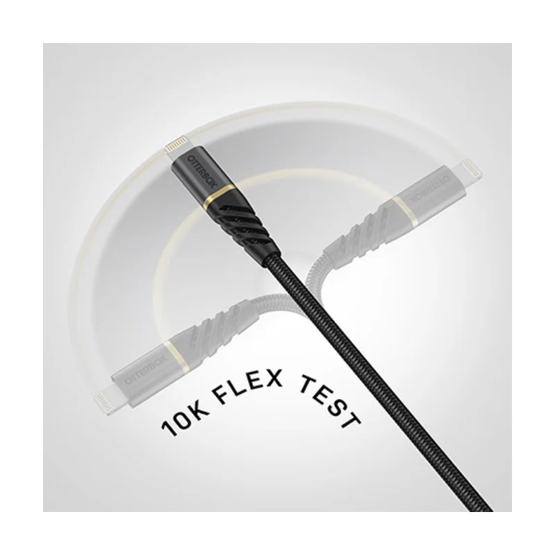 OtterBox Lightning to USB-C Fast Charge Cable - Premium 2 Meter - Black - (Warehouse Packed)