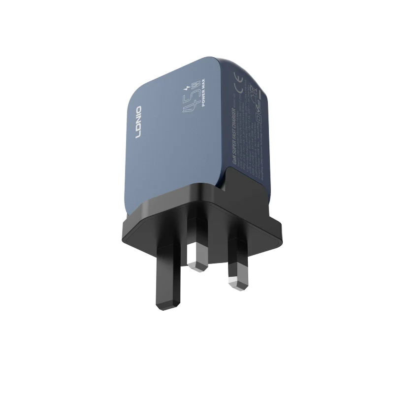 شاحن فائق السرعة إل دي نيو Q6 - 45 واط / USB-A / USB-C / لايتنينج / قابس بريطاني